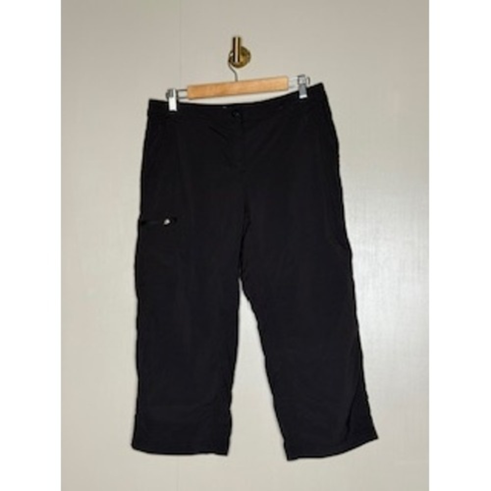 Black Cropped Hiking Pants Womens 10‎ Lightweight Cargo LL Bean